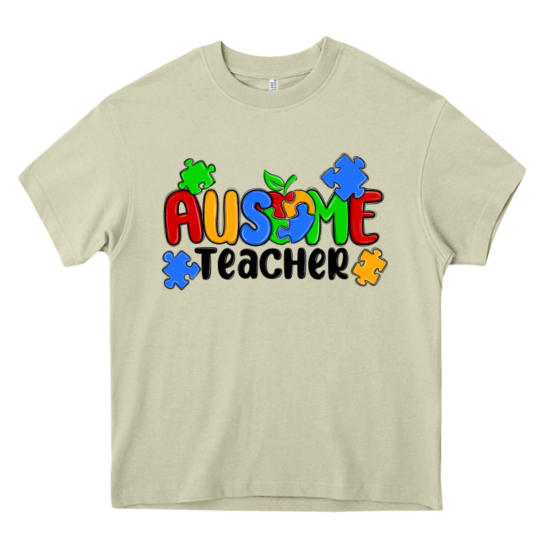Ausome Teacher Heavy Core Tee by MaliasSmallBusiness | Teevron