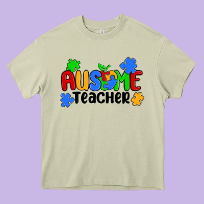 Ausome Teacher Heavy Core Tee Designed By Maliassmallbusiness