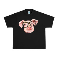 Black pig with glasses Urban Heavy Tee - RanaPortraitStore