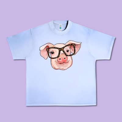 Pig With Glasses Urban Heavy Tee Designed By Ranaportraitstore