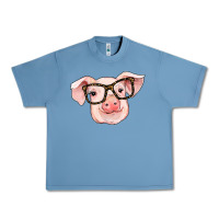 Pebble Blue pig with glasses Urban Heavy Tee - RanaPortraitStore