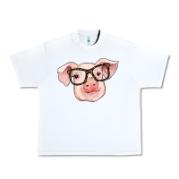 White pig with glasses Urban Heavy Tee - RanaPortraitStore