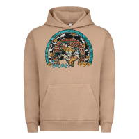 Pigment Burro texas map sunflower leopard cowhide aztec turquoise gemstone rainbow Urban Hoodie - Artiststas