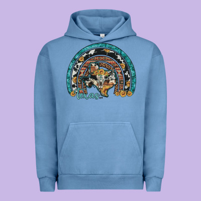 Texas Map Sunflower Leopard Cowhide Aztec Turquoise Gemstone Rainbow Urban Hoodie Designed By Artiststas