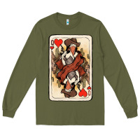 Army Green Queen Of Hearts Cowgirl Long Sleeve Tee - HowdyJamesFarm