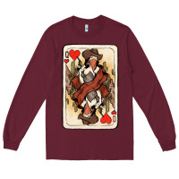 Burgundy Queen Of Hearts Cowgirl Long Sleeve Tee - HowdyJamesFarm