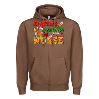 Chestnut Santa's Favorite Nurse Zipper Hoodie - FaDigitalArtStudio