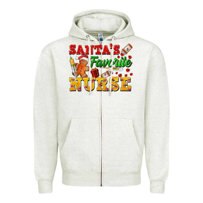Santa's Favorite Nurse Zipper Hoodie by FaDigitalArtStudio | Teevron