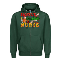 Sports Green Santa's Favorite Nurse Zipper Hoodie - FaDigitalArtStudio