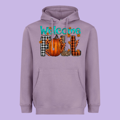 Welcome Fall Heavyweight Hoodie Designed By Cowhidedigitalart