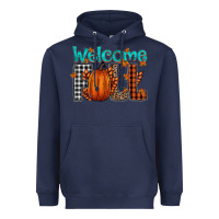 Navy Welcome Fall Heavyweight Hoodie - CowhideDigitalArt