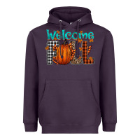 Plum Welcome Fall Heavyweight Hoodie - CowhideDigitalArt