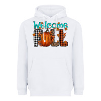 White Welcome Fall Heavyweight Hoodie - CowhideDigitalArt