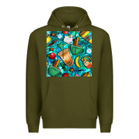 Army Green school boy coffe cup with camouflage seamless pattern bbs Premium Hoodie - BundleAndBundleShop
