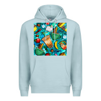 Blue Mist school boy coffe cup with camouflage seamless pattern bbs Premium Hoodie - BundleAndBundleShop