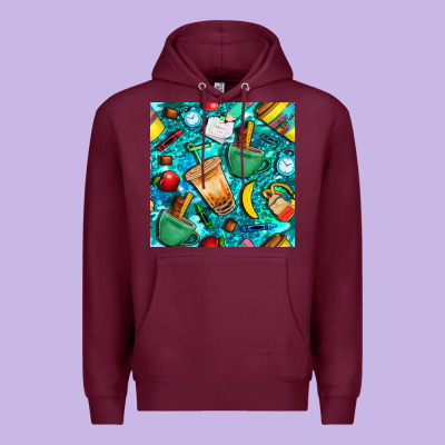 School Boy Coffe Cup With Camouflage Seamless Pattern Bbs Premium Hoodie Designed By Bundleandbundleshop