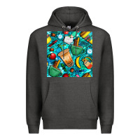 Charcoal Heather school boy coffe cup with camouflage seamless pattern bbs Premium Hoodie - BundleAndBundleShop