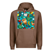 Chestnut school boy coffe cup with camouflage seamless pattern bbs Premium Hoodie - BundleAndBundleShop