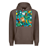 Coffee school boy coffe cup with camouflage seamless pattern bbs Premium Hoodie - BundleAndBundleShop