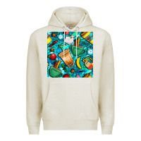 Oatmeal Heather school boy coffe cup with camouflage seamless pattern bbs Premium Hoodie - BundleAndBundleShop