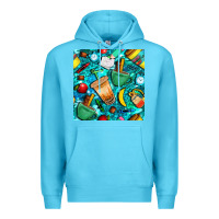 Ocean Blue school boy coffe cup with camouflage seamless pattern bbs Premium Hoodie - BundleAndBundleShop