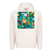 Pale Pink school boy coffe cup with camouflage seamless pattern bbs Premium Hoodie - BundleAndBundleShop