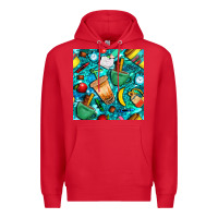 Red school boy coffe cup with camouflage seamless pattern bbs Premium Hoodie - BundleAndBundleShop