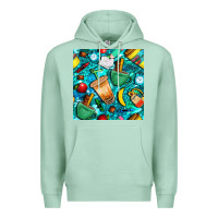 Seafoam school boy coffe cup with camouflage seamless pattern bbs Premium Hoodie - BundleAndBundleShop