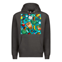Smoke school boy coffe cup with camouflage seamless pattern bbs Premium Hoodie - BundleAndBundleShop