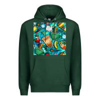 Sports Green school boy coffe cup with camouflage seamless pattern bbs Premium Hoodie - BundleAndBundleShop