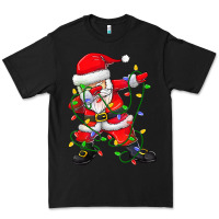 Black Dabbing Santa Christmas Tree Lights Premium Tee - tuanDangUi