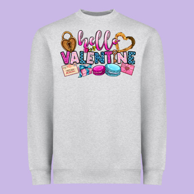 Hello Valentine Heavyweight Sweatshirt Designed By Oliviacreatesart