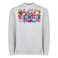 Heather Grey hello valentine Heavyweight Sweatshirt - OliviaCreatesArt