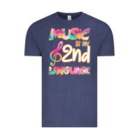 Vintage Denim Cool I Love Music Shirt Gifts Music Is My Second Language Vintage Tee - Bettercallsaul
