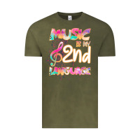 Vintage Olive Cool I Love Music Shirt Gifts Music Is My Second Language Vintage Tee - Bettercallsaul