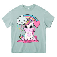 Arona cute unicorn and rainbow Heavy Core Tee - NancyCooperArtShop