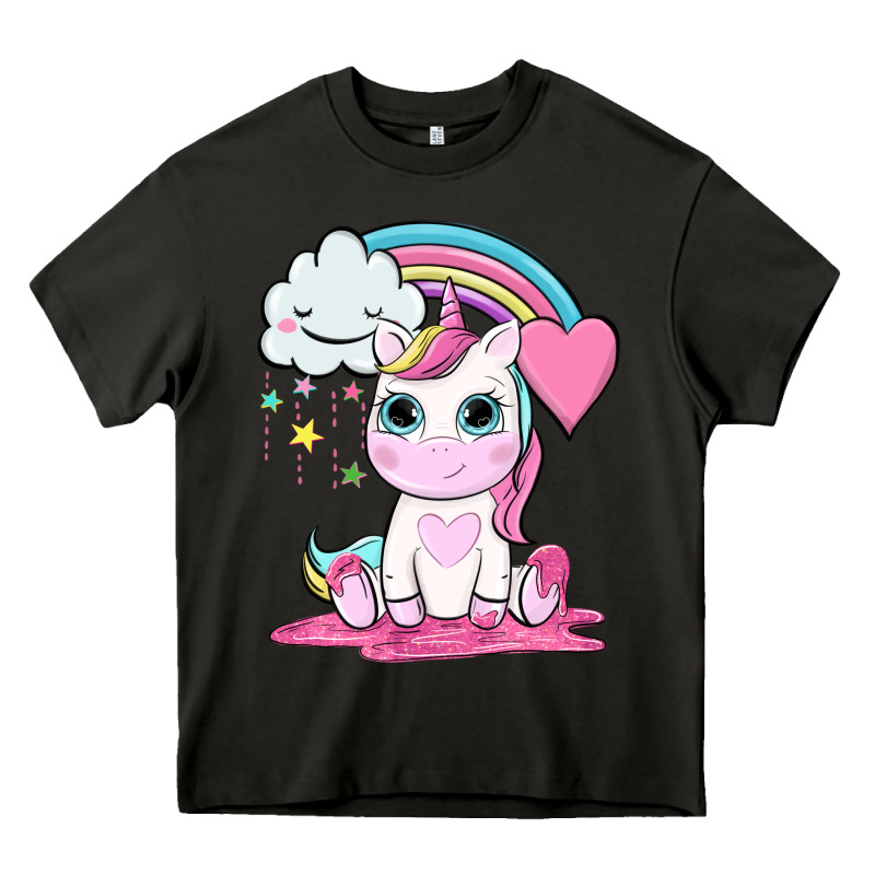 Cute Unicorn And Rainbow Heavy Core Tee by NancyCooperArtShop | Teevron