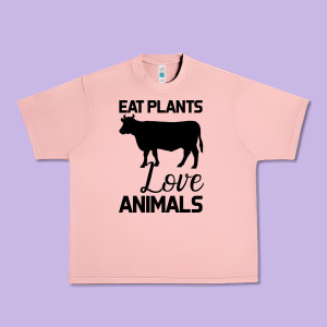 Eat Plants Love Animals Urban Heavy Tee Designed By Bettercallsaul