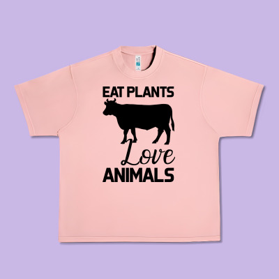 Eat Plants Love Animals Urban Heavy Tee Designed By Bettercallsaul