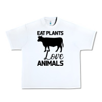 White Eat Plants Love Animals Urban Heavy Tee - Bettercallsaul