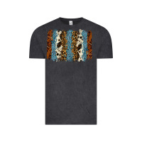 Vintage Black tool leather leopard cowhide backround Vintage Tee - RanaPortraitStore