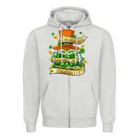 Dove Grey buy me green beer and tell me ı am pretty Zipper Hoodie - FaDigitalArtStudio