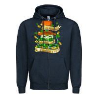 Navy buy me green beer and tell me ı am pretty Zipper Hoodie - FaDigitalArtStudio