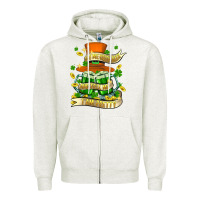 Oatmeal Heather buy me green beer and tell me ı am pretty Zipper Hoodie - FaDigitalArtStudio