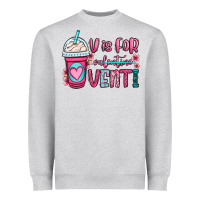 Heather Grey v is for valentine venti coffee cup Heavyweight Sweatshirt - OliviaCreatesArt