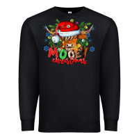 Black Mooey Christmas Premium Sweatshirt - CowhideDigitalArt