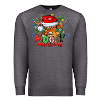 Charcoal Heather Mooey Christmas Premium Sweatshirt - CowhideDigitalArt