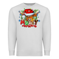 Dove Grey Mooey Christmas Premium Sweatshirt - CowhideDigitalArt