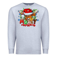 Heather Grey Mooey Christmas Premium Sweatshirt - CowhideDigitalArt