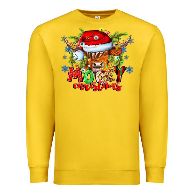 Mooey Christmas Premium Sweatshirt by CowhideDigitalArt | Teevron
